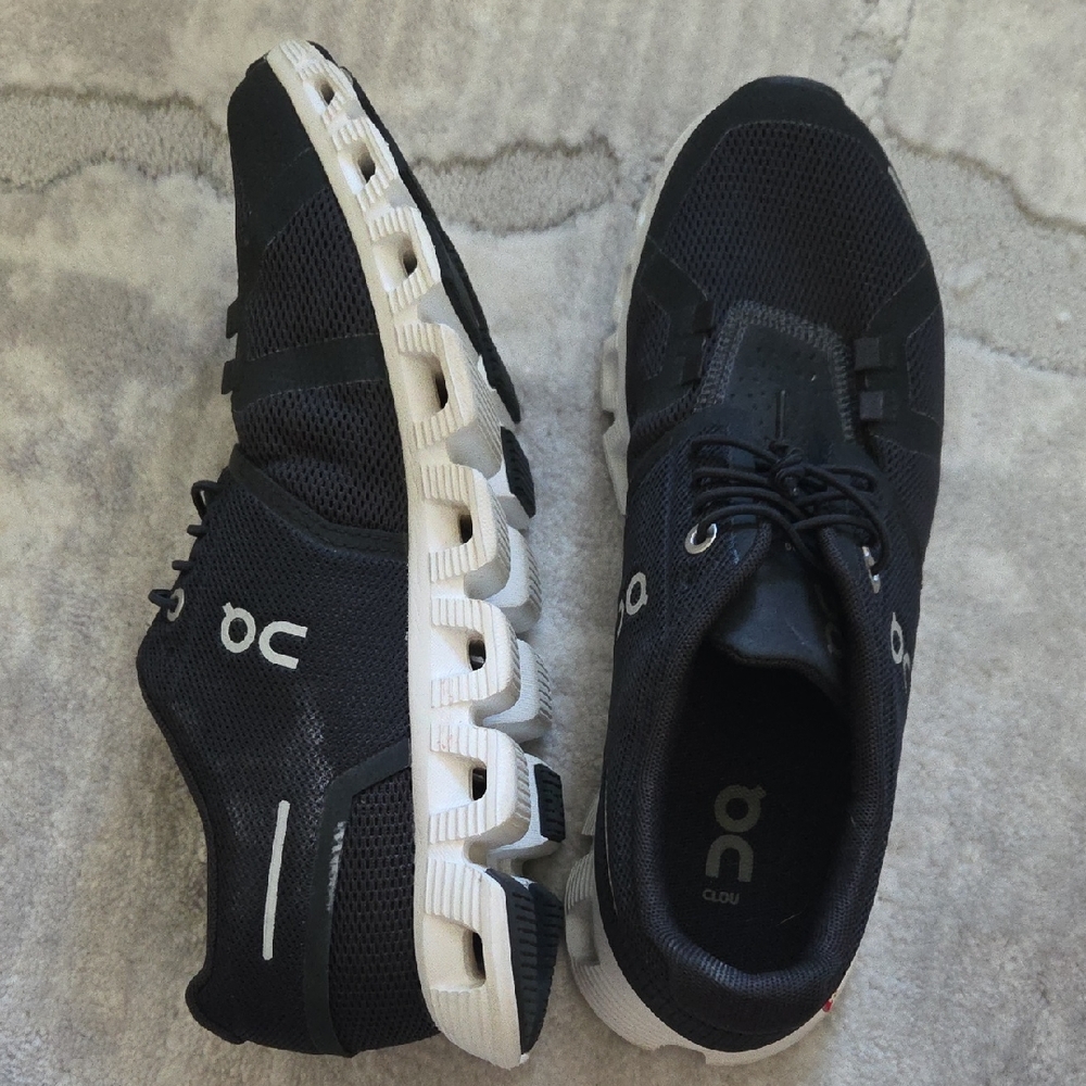 ON Running Black and White Athletic Shoes